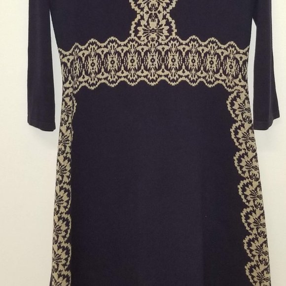 Nine West L Knit Dress Lightweight Purple Beige - Picture 5 of 16